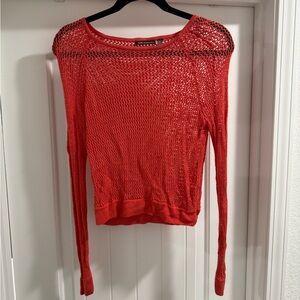 525 America Pink Mesh/Knit Sweater